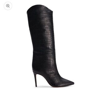 Schutz Maryana Boot - Size 8.5 in Black Croc Leather